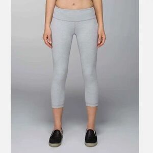 LULULEMON Wunder Under Crop heathered gray size 6